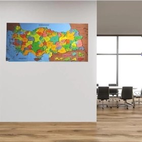 Resim Renkli Türkiye Haritası Manyetik Yapıştırıcı Gerektirmeyen Duvar Stickerı 118 Cm 56 Cm Çok Renkli 
