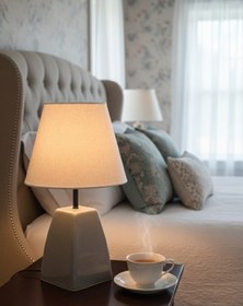 Resim Dekoratif Dörtgen Konik Seramik Abajur Abj0008 