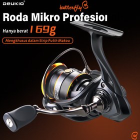 Resim DEUKIO 1000 Serisi Hafif Dayanıklı Fırlatmalı Olta Makinesi, 4+1BB Paslanmaz Çelik Rulmanlar, 5.2:1 Dişli Oranı, Alüminyum Alaşımlı ve Naylon Yapı, Her İki El İçin Uygun Sap, Boşaltma Uyarısı Sistemi, Siyah & Turuncu Tasarım 