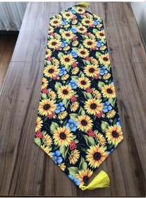 Resim Ayçiçek Desenli Runner Çok Renkli 