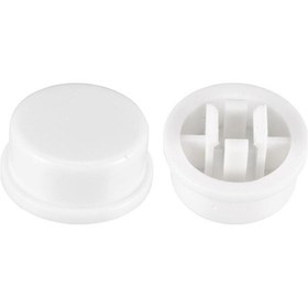 Resim Tact Switch Kapağı Yuvarlak Beyaz - 12X12X7.3Mm İle Uyumlu 
