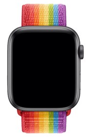 Resim Apple Watch Uyumlu Spor Loop Kordon Gökkuşağı - 38 - 40 - 41 - (42-Watch-10 - 11)mm M/L 