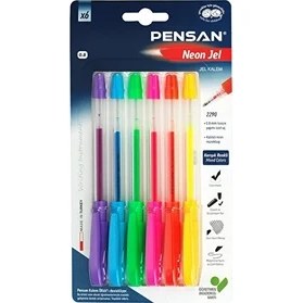 Resim Pensan 6'lı Renkli Neon Jel Kalem 