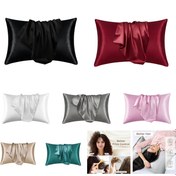 Resim Saç ve Cilt için Lüks Saten Yastık Kılıfı - Pürüzsüz, Yumuşak, Cilt Dostu Mikrofiber, Tüm Mevsimler İçin, Makinede Yıkanabilir, Düz Renk - Yatak Odası ve Oturma Odası Dekoru İçin İdeal, İçerik Yok, Yatak Odası Dekoru|Zarif Yastık Kılıfı|Yumuşak Dokulu Yastık Kılıfı, Yatak için Yastıklar 