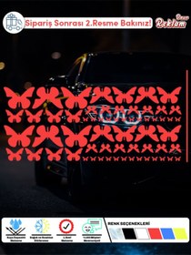 Resim Onur Reklam Holografik Kelebek Sticker Seti – Suya Dayanıklı 62’li Dekoratif Etiket 