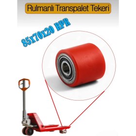 Resim Zet 80X70X20 Döküm Üstü Poliüretan Rulmanlı Transpalet Tekeri 
