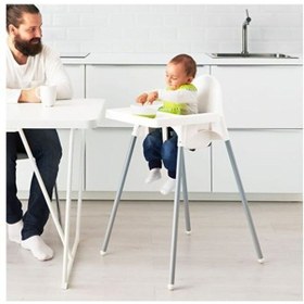 Resim Antilop Unisex Beyaz Tepsili Mama Sandalyesi Beyaz 