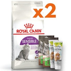 Resim Royal Canin Sensible Hassas Kedi Maması 10 Kg x 2 Adet + 2 Adet Crocus Cream 4x15 Gr + Garden Mix Paste 