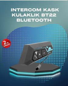 Resim Bt22 Kask Bluetooth Kulaklık Su Geçirmez Motosiklet İletişim Sistemi 
