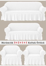 Resim Upmall Bürümcük Koltuk , Çekyat Örtüsü, Kılıfı 3211 Beyaz Beyaz 