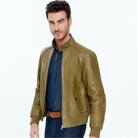 Resim Akando Haki Erkek Bomber Deri Ceket 