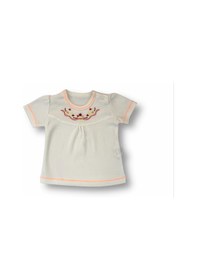 Resim 3-6 6-9 9-12 12-18 Ay Anadolu Çiçeği Nakışlı Kısa Kollu Sweatli 2li Kız Bebek Takımı Turuncu Turuncu 