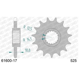 Resim Afam Aprılıa Capanord 1000 / Rsv/rst 1000 Çelik Ön Dişli 525 