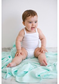 Resim Jakarlı Müslin Battaniye 120 X 120 Mint Yeşili Yeşil 