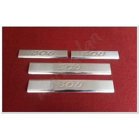 Resim Db Chrome Peugeot 308 Krom Kapı Eşiği Baskı 2007-2013 4 Parça P.Ç 