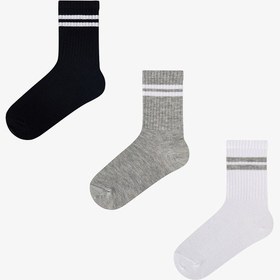 Resim Penti Erkek Çocuk Lines 3lü Tenis Çok Renkli Soket Çorap 