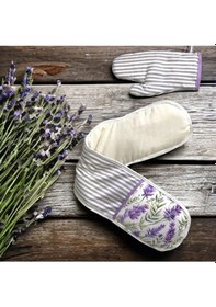 Resim Lavanta Desen 4 Lü Mutfak Seti Mutfak Önlüğü, Fırın Eldiveni, E 