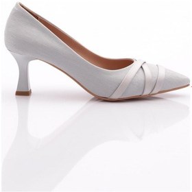 Resim Dgn 315 Kadin Sivri Burun Parmak Dekolteli Topuklu Ayakkabi 315-1918-R1296544 Gümüş 