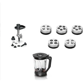 Resim Bosch Mutfak Şefi Mums6zs00 -mumsz6zs17 3 Lü Aksesuvar Seti Kıyma Aparatı- Makarna Diks -cam Blender Aparatı 