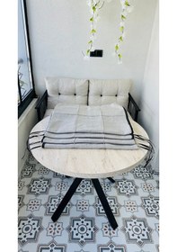 Resim Bahçe Balkon Takımı Minder Kılıf Takımı 4 Adet Açık Gri 