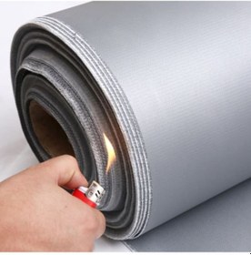 Resim Çift Tarafı Silikon Kaplı Cam Elyaf Yanmaz Kumaş Min 5 Metre 