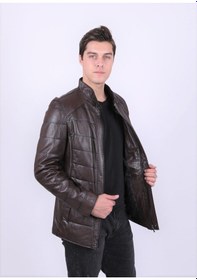 Resim New Zaya Leather Erkek Kahverengi Deri Mont Hakiki Deri (468607194) Kahverengi 