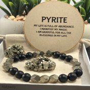 Resim Pirite Zenginlik Bilekliği, Zenginlik Bilekliği, Orijinal Pirite ve Ağıt El İle Dikişli Boncuk 8mm Yuvarlak Doğal Taş Koruyucu Bileklik, Zenginlik ve Koruma, Erkek ve Kadın Moda Retro Takı Aksesuarları, Sevgi için Muhteşem Kristal Tatil Hediyesi 
