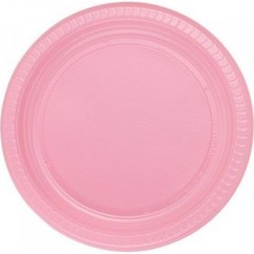 Resim 25 Adet Plastik Tabak Pembe 