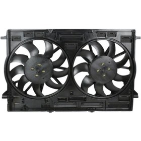 Resim Audi Q7 Fan Motoru Davlumbazlı 390Mm 600W 9 Kanat Touareg CR7 2.0 TFSI 18-23 