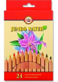 Resim Supertrend Jumbo Naturel Kalın Kuru Boya Kalemi Seti 24 Renk Görsel Rengi 