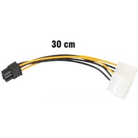 Resim 30 cm pci express to 2x 4 pin molex erkek kablo 6 pin pci exp 2x 4 pin erkek molex 30 cm power kablo 