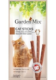 Resim Garden Mix Dana Etli Sticks Yetişkin Kedi Ödül Maması 12'li 3 x 5 G 