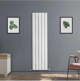 Resim 1200 x 395mm Lilac Yüksek Isı Kapasiteli Dekoratif Dikey Beyaz Alüminyum Radyatör 