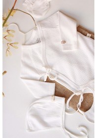 Resim Koala Nakışlı 5li Kruvaze Yenidoğan Set Beyaz 