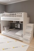 Resim MEDEFE HOME Ranza Modelleri, Mdf Korkuluklu, Cnc Desenli Junior Mona Ranzacom , 90*190 Ranza 