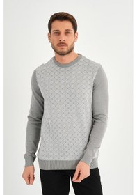 Resim Alexander Gardi Alexandergardı Bisiklet Yaka Desenlı Regular Fit Kazak E24-eze-01 Gri 