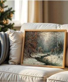 Resim Çerçevesiz Poster Doğal Kış Manzarası 