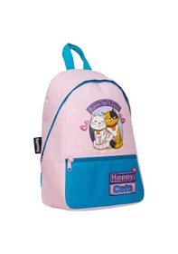 Resim Superbag Kız Çocuk Anaokulu Çantası Mutlu Kediler Desenli Sırt Çantası Kreş Çantası Pembe 