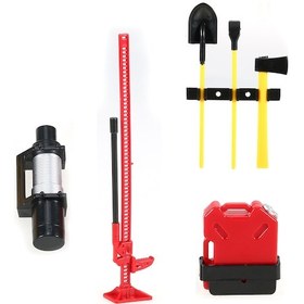 Resim Mini Yakıt Tankı Çekici Jack Araç Seti 6 Parça 1/10 Rc Araba Dekor Aksesuarları Traxxas Hsp Redcat Rc4wd Tamiya Axial Scx10 D90 Hpi İçin Yedek 