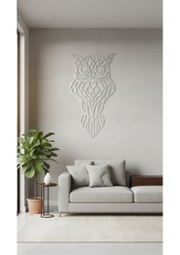 Resim Baykuş Çizgi Sanatı Metal Duvar Tablosu 