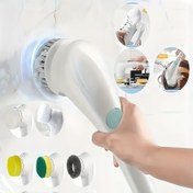 Resim Elektrikli Döner Temizleyici - Elde Taşınabilir, 5 Değiştirilebilir Başlıklı, USB Şarj Edilebilir, Banyo ve Oturma Odası için İdeal, Çok Yönlü & Taşınabilir, Banyo Temizlik Araçları 