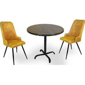 Resim Beymobilya Indigo Werzalit Yuvarlak - Çırağan Fiskos Seti (70 Cm Çap) (520891870) 