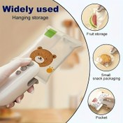 Resim Mini USB Şarj Edilebilir Atıştırmalık Sızdırmazlık - El-Powered Plastik Torba Sızdırmazlık ile Sevimli Ayı Tasarımı, Meyveler, Atıştırmalar ve Cep için İdeal, Taşınabilir Gıda Saklama Çözümü, Gıda Saklama Çözümü | Sevimli Ayı Tasarımı | Kompakt Boyut, Atıştırmalık Saklama Organizatörü 