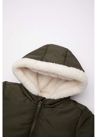 Resim Defacto Erkek Bebek Su Geçirmez Kapüşonlu Pelüş Astar Fermuarlı Mont A2843a525wnkh215 Haki 