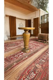 Resim Simillo Home&Living Wooden Ahşap Tekli Mantar Yan Sehpa Modern Tütün Renk Fiskos 