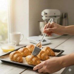 Resim Daisy Home Silikon Fırça, Mutfak Kullanımı Için Şeffaf Pilastik Saplı Askılı (1, Gri) 
