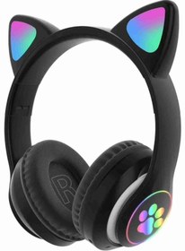 Resim Fuchsia C30 RGB Ledli Kablosuz Bluetoothlu Kedi Tasarım Kulaklık 