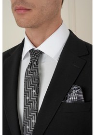 Resim Efor Tk 2021 Slim Fit Klasik Mono Yaka Klasik Siyah Takım Elbise Siyah 
