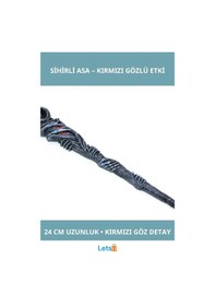 Resim Polyester Sihirli Asa Kırmızı Detaylı 24 Cm Büyüleyici Aksesuar 1 Adet 