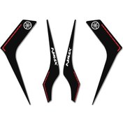 Resim Yamaha NMax Büyük Yan Pad Koruyucu Set Siyah Kırmızı 